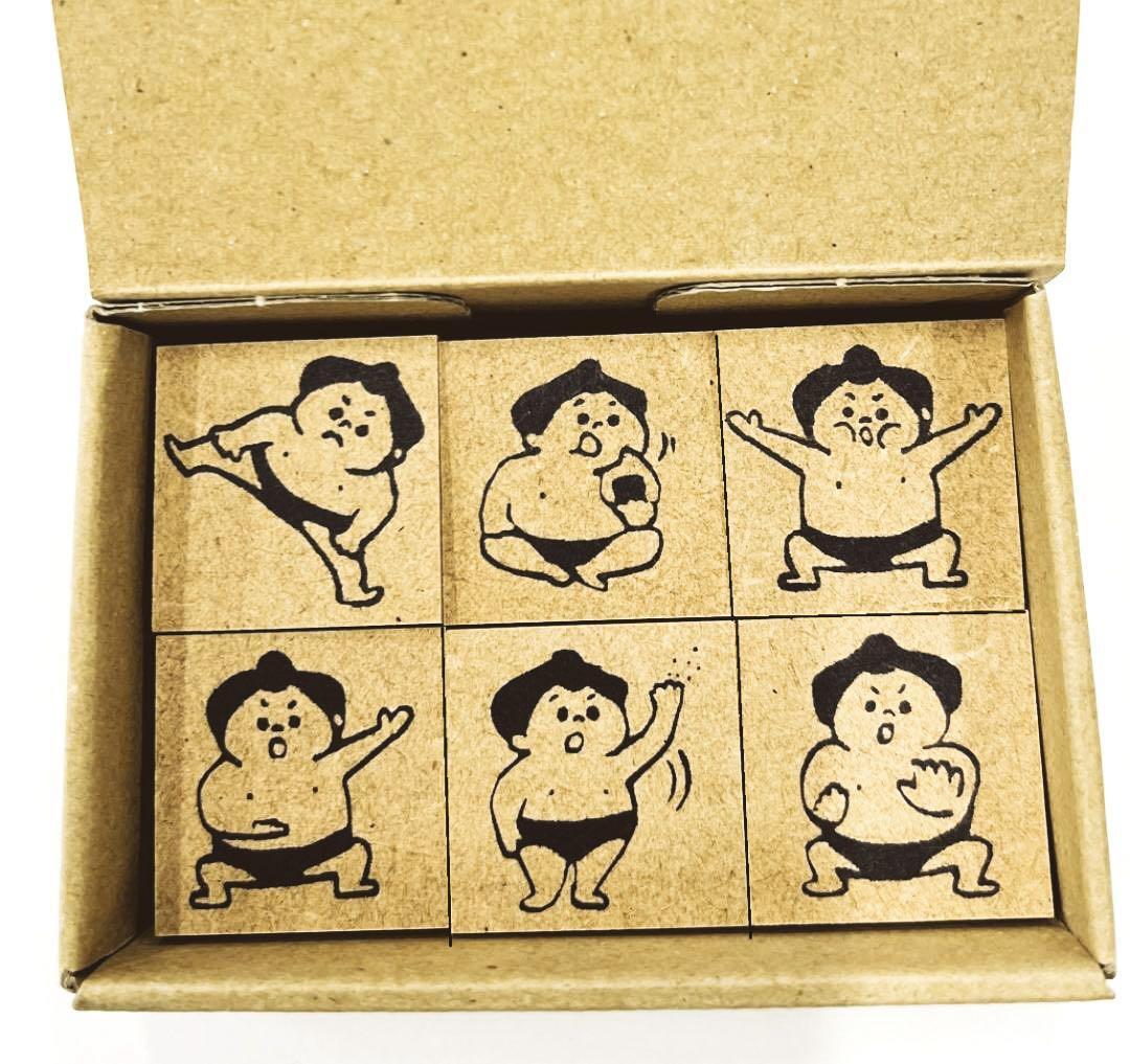 お相撲さんのスタンプ【osumou stamp】スタンプ×6個　箱入りセット