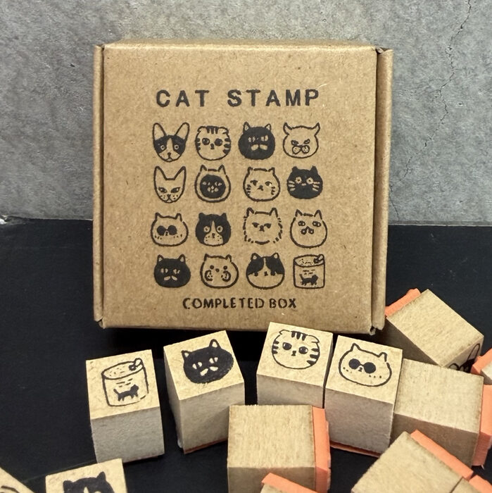 にゃんこスタンプ！【16個・コンプリートBOX】猫のスタンプ16個と専用BOX