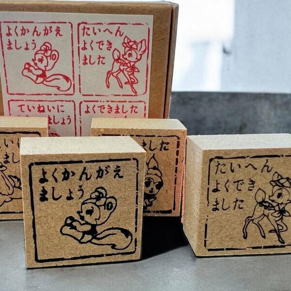昭和レトロな雰囲気の 先生スタンプ（評価スタンプ） 【 No.1バンビセット 】
